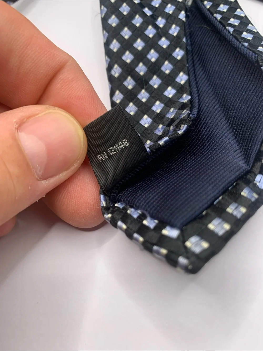 Michael Kors Black Tie with Silver Windowpane Micro-Check See Description